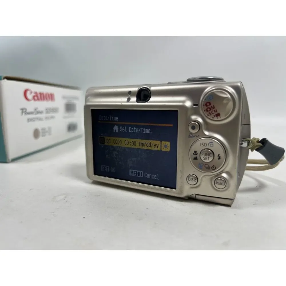 CANON PowerShot SD550 Digital ELPH Camera 7.1MP with Battery Gold Tested